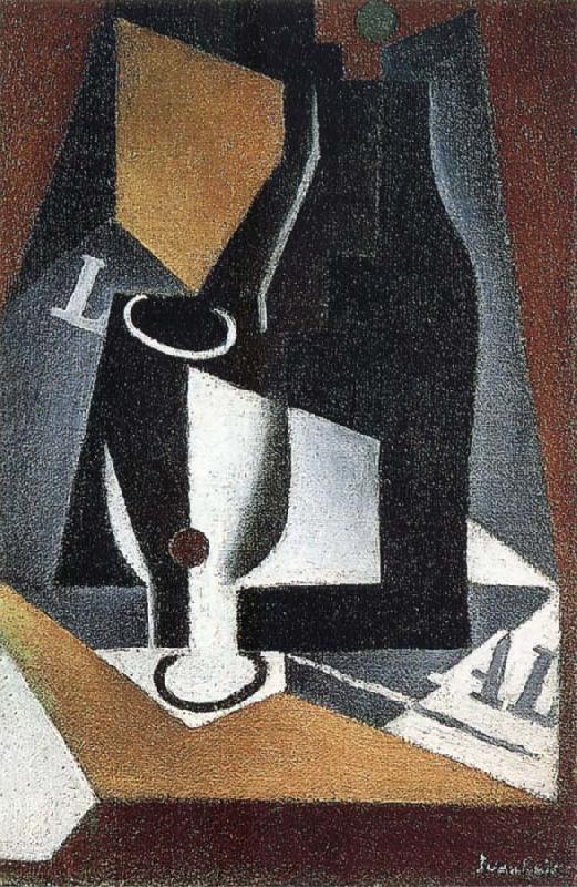 Juan Gris Bottle Cup and newspaper China oil painting art
